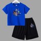 thumbnail image 3 of Conjunto de 2 piezas de camiseta y pantalones cortos informales para niños y adolescentes, de algodón, de manga corta, para verano, 3 of 5