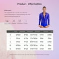thumbnail image 7 of TiaoBug Men Latin Dance Shirt Leotard Long Sleeve Deep V-neck Velvet Patchwork Mesh Salsa Cha-Cha Bodysuit Blue L, 7 of 7