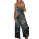 thumbnail image 1 of Mono sin mangas para mujer VISgogo con estampado floral, versión de pierna ancha, tirantes finos, ropa de verano VISgogo  moda, 1 of 5