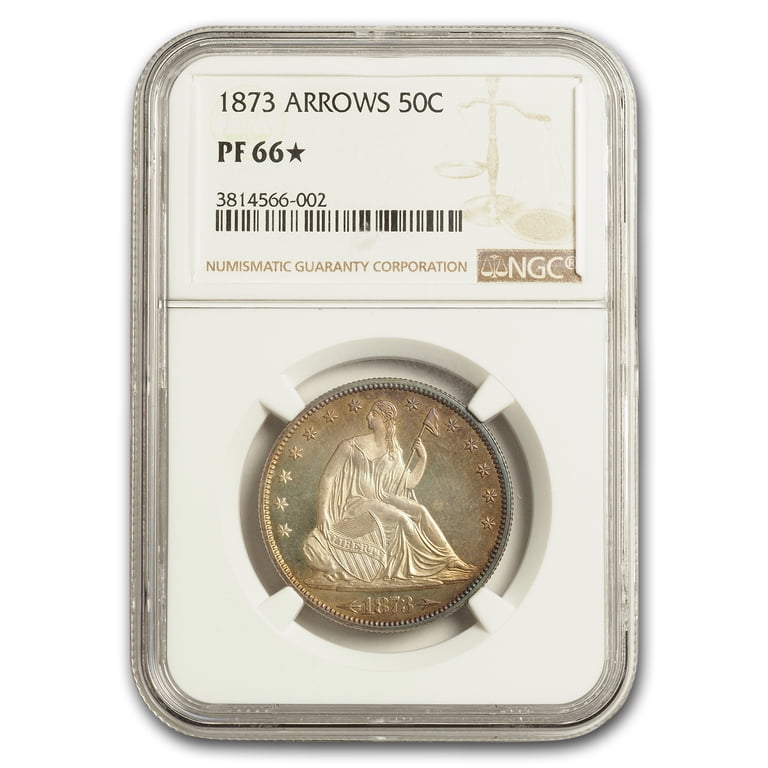 1873 Liberty Seated Half Dollar w/Arrows Proof-66* STAR NGC