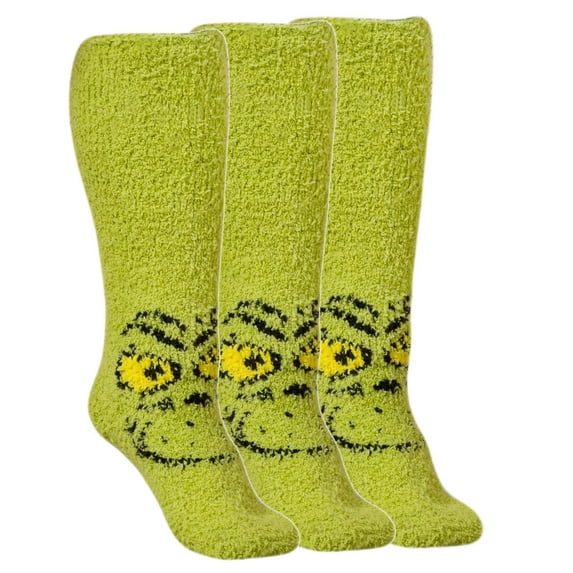 Dr. Seuss Kids Socks Christmas 3 Pairs Fun Socks for Boys and Girls, Grinch, Size: 3-4