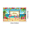 thumbnail image 3 of Tropical Themed Aloha Banner with Flamingos Pineapples and Tiki Decors Hawaiian Party Backdrop Decorations for Luau Events Beach Gatherings and Tropical Photo Props, 3 of 8