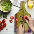 thumbnail image 3 of African Cutting Board, Native Women Dancing Community Celebrating Folkloric Motions Retro Pattern, Decorative Tempered Glass Cutting and Serving Board, Wine Bottle Shape, Tan Purple, by Ambesonne, 3 of 5