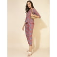 thumbnail image 3 of Janasya Women's Pink Cotton Floral Printed Co-Ord Set, 3 of 8