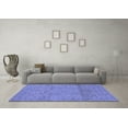 thumbnail image 3 of Ahgly Company Machine Washable Indoor Square Abstract Blue Modern Area Rugs, 5' Square, 3 of 4