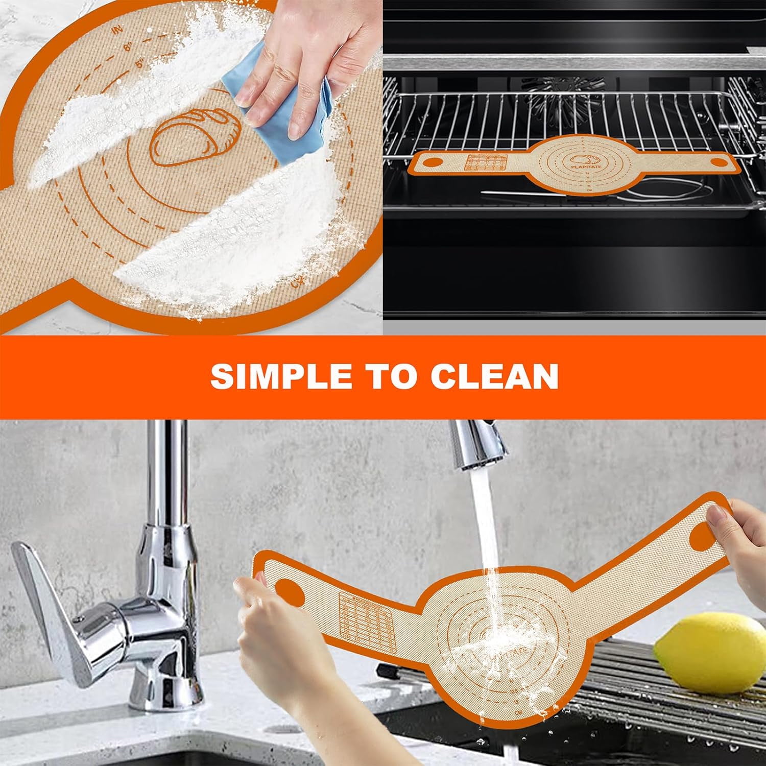 Silicone Bread Sling for Dutch Oven Liner, Non Stick, Reusable Silicone Baking Mat with Long Handles, Easy to Transfer Sourdough Bread