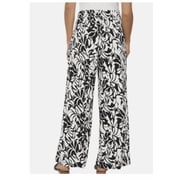 Three Dots Womens Wide-Leg Pull-On Pants, Print (Black/White), Size Large