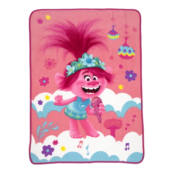 Trolls Kids Fleece Throw Blanket, 46 x 60, Pink, Dreamworks