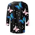 thumbnail image 5 of TSADFHJI Chandails en Molleton Femmes Hiver Hauts Mi-Longs Manches Trois-Quarts T-Shirts Graphiques T-Shirts Décontractés Col Rond Tunique TG Bleu, 5 of 5