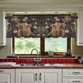 thumbnail image 3 of Yayeee Kitchen Curtains Tier Set of 2 Light Filtering 57"x24" Over Sink Window Panels, Cows and Flowers, 3 of 7