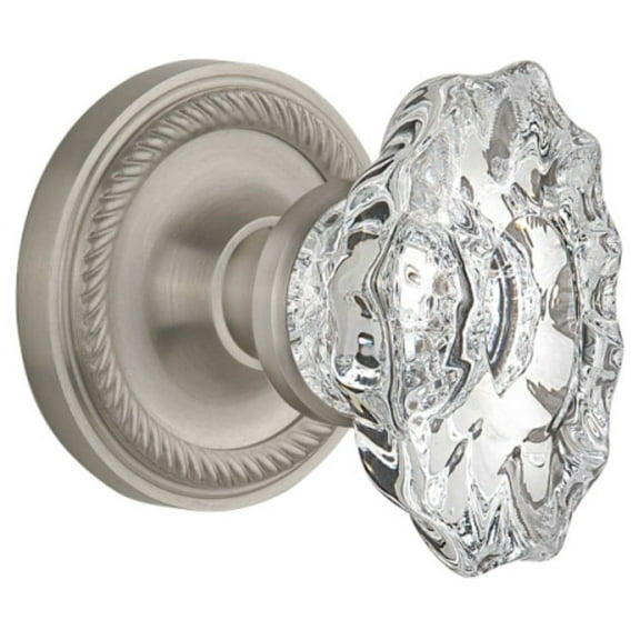 Nostalgic Warehouse Ropcha_Dp_Nk Vintage Chateau Fluted Crystal Dummy Door Knob Set -