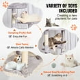 thumbnail image 4 of Cat Tree for Indoor Cats, 72" Cat Tower with 2 Cat Condos, Sisal Scratching Post, Hammock, Top Perch, Jumping Platforms 72" - Light Grey, 4 of 5