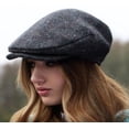 thumbnail image 2 of Hanna Hats Men's Donegal Tweed 100% Wool Vinatge Irish Driving Flat Cap Handcrafted in Ireland, 2 of 5
