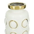 thumbnail image 5 of CosmoLiving by Cosmopolitan 16" White Ceramic Vase with Gold Circle Accents, 5 of 8