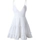 thumbnail image 5 of Vestido skater mini con escote en V, tirantes finos, lazo, espalda descubierta, sin mangas, de encaje, para mujer$Vestidos de mujer Vestido veraniego con escote en V, tirantes finos, lazo, 5 of 7