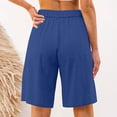 thumbnail image 3 of JJHGVB Women Bermuda Shorts Plus Size Pants with Pockets Flowy Athletic Shorts Workout Shorts Summer Beach Shorts Breathable Lightweight Summer Trendy Lightweight Womens Pant Dark Blue L, 3 of 6