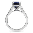 thumbnail image 3 of Cushion Cut Blue Sapphire & Diamond Engagement Proposal Ring in 925 Sterling Silver - Birthday Gift For Her, 3 of 6