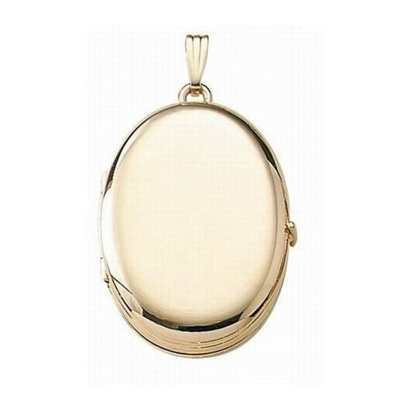 Picturesongold.Com Oval Four Photo Locket Necklace Pendants - 1 inch x 1-1/4 inch Solid 14K Yellow Gold
