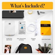 Kodak Step Slim Mobile Color Instant Photo Printer 2x3” (White), Compatible with iOS and Android