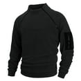 thumbnail image 1 of pstuiky Camisas para hombre de manga larga, Suéter de forro polar con media cremallera y retazos para hombre, manga larga, cuello vuelto, cuello alto, abrigo de medio cuello salir tops l, 1 of 8