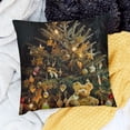 thumbnail image 2 of SHANXI Merry Christmas Pillowcase Black Background with Glittering Gold Pattern Throw Pillow Cushion Cover Home Office Bed Decorative 22x22in, 2 of 5