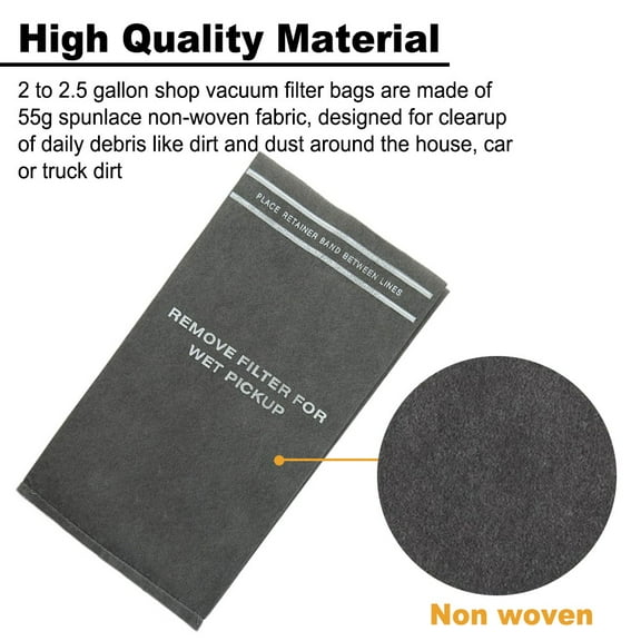 BCLONG 8-Pack for Craftsman 9-38737 Dust Filter Bags for 2-2.5 Gallon for Shop Vacs