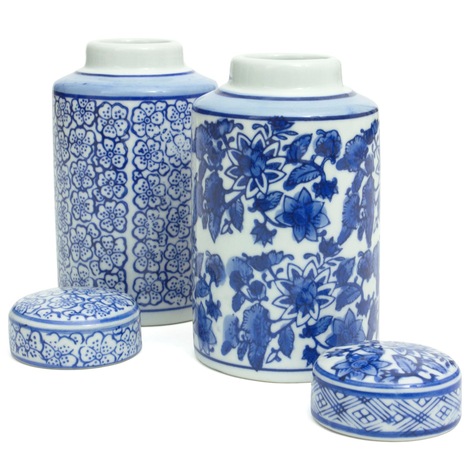 Red Lantern Blue and White Tea Canisters - Set of 2 ...