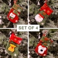thumbnail image 2 of Christmas Joy, Set of 4, 3D Christmas Theme Stockings Gift & Candy Bag & Tableware Holder Ornament Animated Santa Reindeer Snowman Dog, Snowflake, Set of 4, 2 of 11