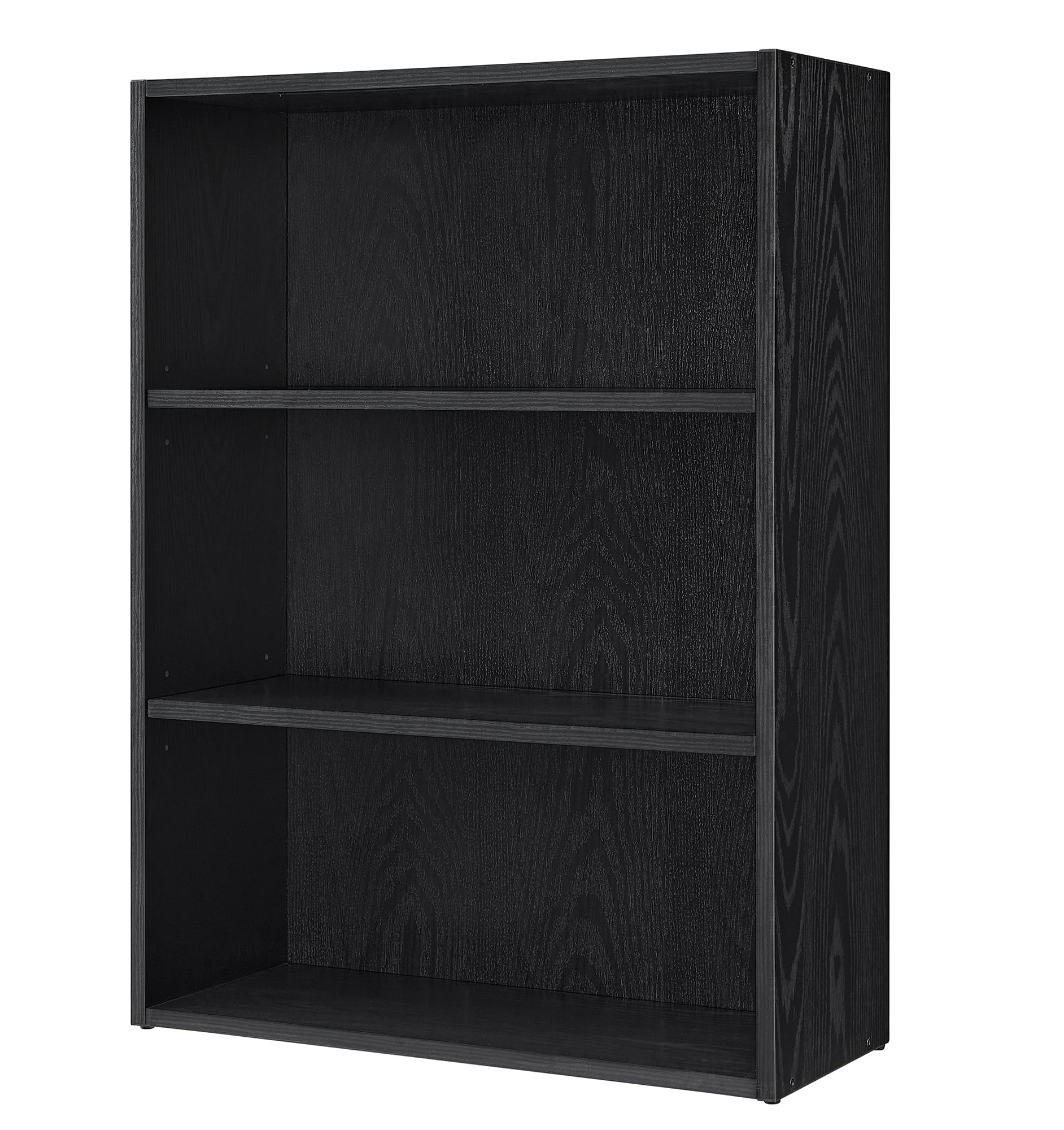 Custos Collection - 3-Tier Adjustable Bookcase, Open Compartment Storage Shelf, 9.4" D x 23.6" W x 32" H, for Living Room, Office, Dining Room, Space-Saving Design, Ebony Black