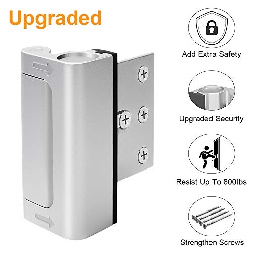 Home Security Door Lock Upgrade Easy Open Childproof Door Reinforcement Lock With 3 Stop Withstand 800 Lbs For Inward Swinging Door Nightlock