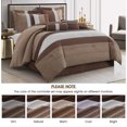 thumbnail image 5 of Lanco Brown Comforter Set California King Size, Jacquard with Matching Solid Microfiber Piece Work, Modern Design All Season Bedding Sets, 7 Pieces Home Décor, 5 of 7