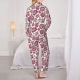 thumbnail image 3 of Bingfone Womens Pajama Sets Rose Flowers Print,Long Sleeve Loungewear Pajamas Set-Small, 3 of 8