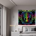 thumbnail image 2 of Tapiz de árbol de la vida, tela de pared, tapiz de decoración de pared, tapiz psicodélico para sala de estar, dormitorio, decoración de pared, 2 of 5