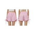thumbnail image 2 of Raccmtaty Women Summer Plaid Shorts Casual Bows Cutouts Elastic Short Pants for Vacation Beach Nightclub Streetwear, 2 of 9