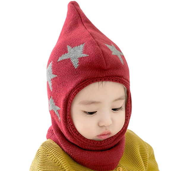 uvwlwu Baby Hats, Baby Winter Knitted Hat with Soft Star and Cute Ears Adjustable Warm Cap for Boys Girls(,3-24 Months)