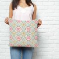thumbnail image 2 of Pink Green Flowers Pillow Covers 26x26 Inch Decorative Throw Pillow Cover, Country Botanical Abstract Floral Patterned Sofa Pillowcases Accent Cushion Case Home Decor Bedroom Living Room, 2 of 6