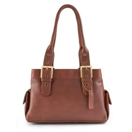 Visconti Sophia 18748 Leather Handbag Las Top Handle Tote Bag Brown