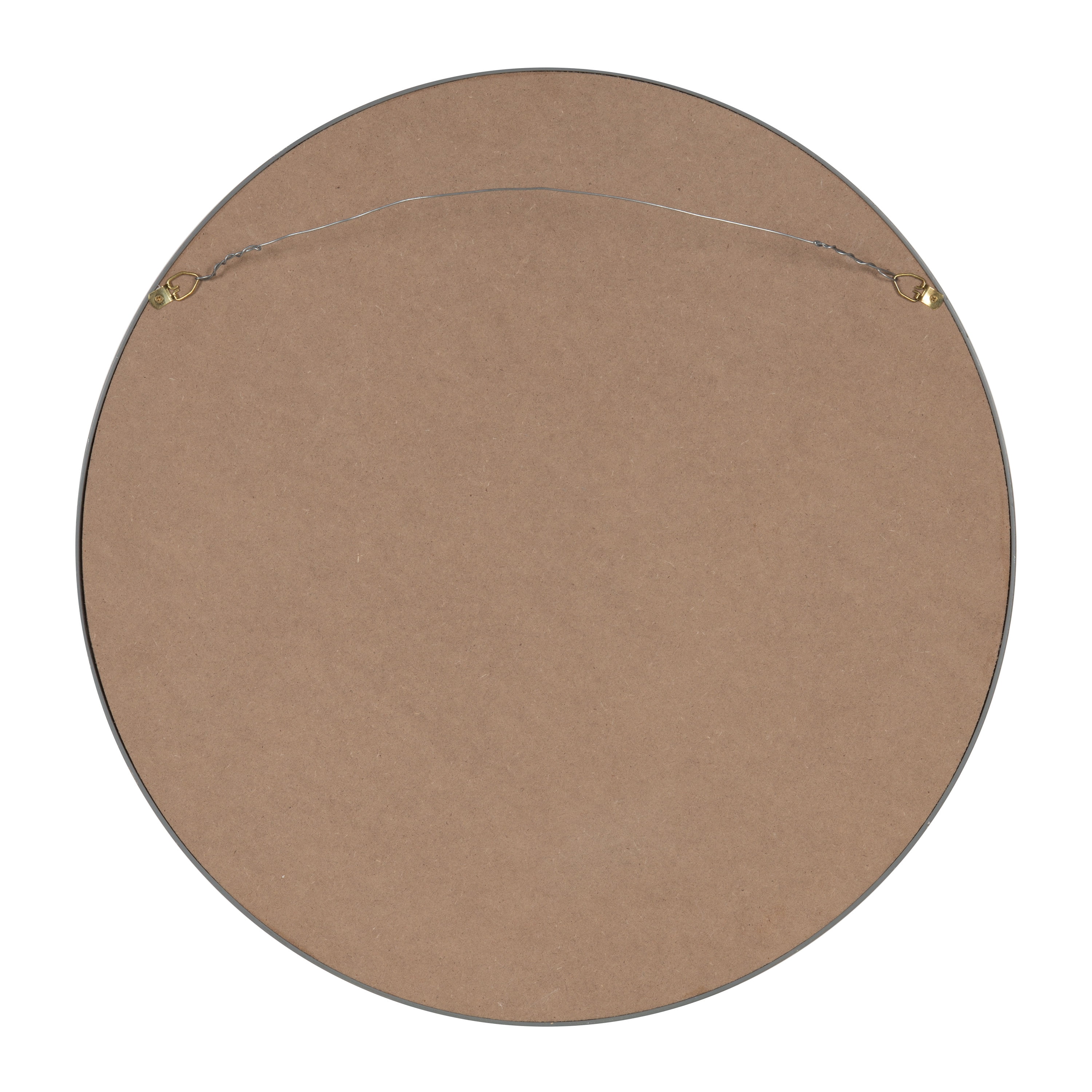 Kate and Laurel Travis Round Wood Wall Mirror, 21.6" Diameter, Navy Blue, Modern Wall Décor Accent