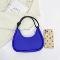 thumbnail image 2 of Bolsa De Hombro Bolso de mano Half Moon Crescent de nailon de color puro para axilas (azul oscuro), 2 of 7