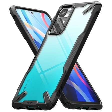 Ringke Fusion-X Case Compatible with Xiaomi Redmi Note 11 / 11T, Transparent Hard Back Shockproof Advanced Bumper Cover - Black