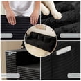thumbnail image 4 of LUCKHAO 71" Loveseat Sofa, Corduroy Cloud Couch Boneless Sofa with Wide Armrests, , 2-Seater Sofa with Throw Pillows, Upholstered Deep Seat, No Assembly Required, Black, 4 of 6