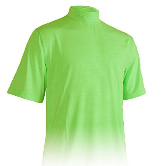 Monterey Club Mens Dry Swing Classic Pique Mock Neck Shirt #3303 (Sap Green, Large)