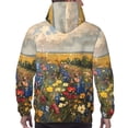 thumbnail image 3 of Bingfone Vibrant Wildflower Meadow Men's Drawstring Hoodie Long Sleeve Pocket Sweatshirts-XX-Large, 3 of 6