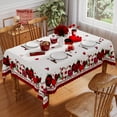 thumbnail image 4 of Valentines Day Tablecloth, Buffalo Plaid Red Hearts Valentines Table Cover Waterproof Dining Decorations, 60 x 104 inch, Polyester, 4 of 6