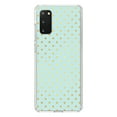 thumbnail image 1 of DistinctInk Clear Shockproof Hybrid Case for Galaxy S20 ULTRA / 5G (6.9" Screen) - TPU Bumper, Acrylic Back, Tempered Glass Screen Protector - Teal & Gold Polka Dot Pattern, 1 of 2