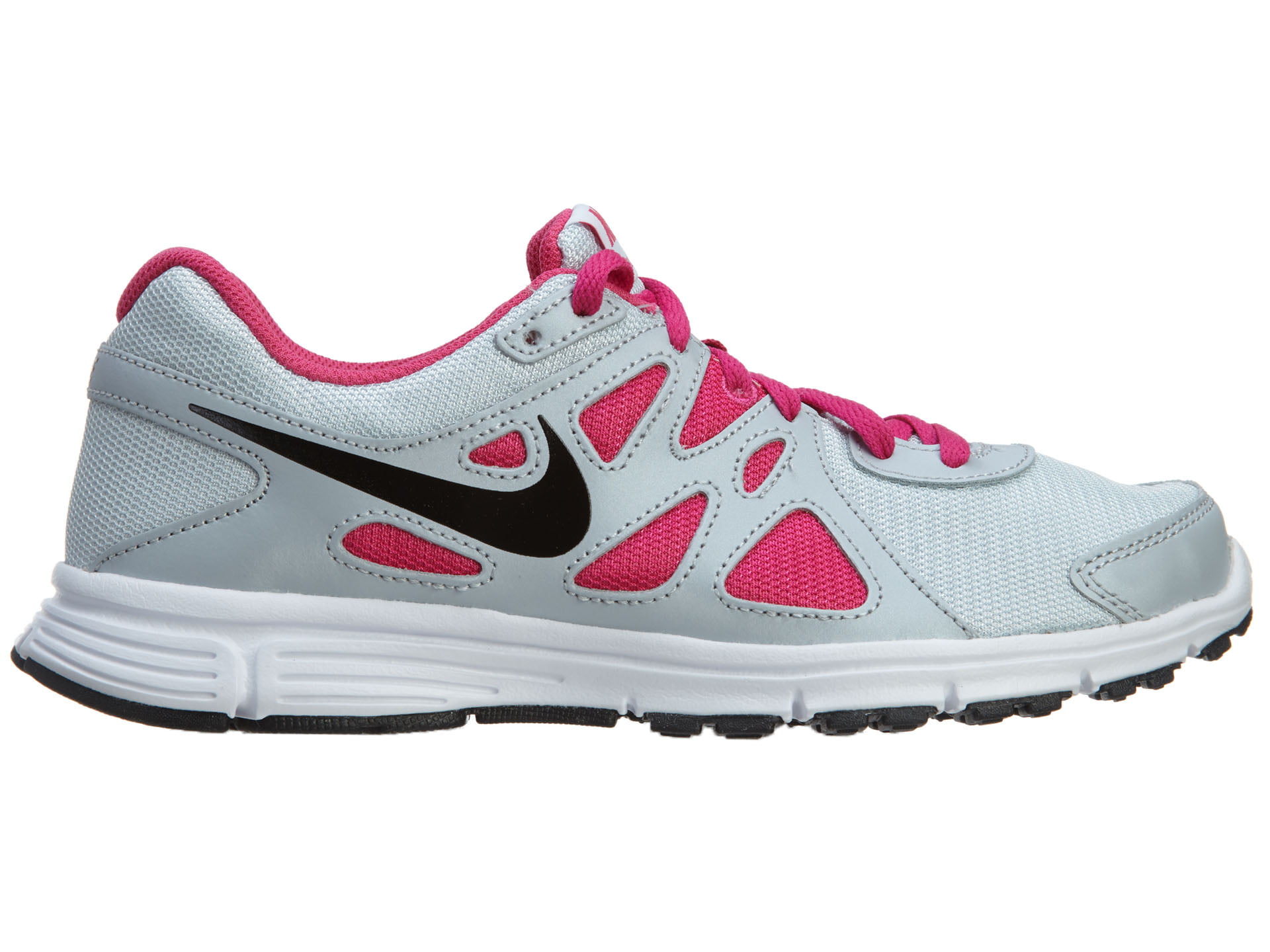 Nike Revolution Round Toe Running Shoe Pure Platinum/Black-heather Pink/Metalic Platinum 7Y - Walmart.com