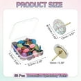 thumbnail image 2 of 50Pack Rhinestone Push Pins, 12mmx13mm Decorative Thumb Tacks, Multicolor/Gold, 2 of 7