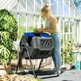 thumbnail image 2 of Outsunny Outdoor Dual Chamber 360° Rotating Composter 43 Gallon Blue, 2 of 10