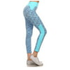 Womens Compression Leggings High Waist Tummy Control Gym Yoga Pants Candy Blue Medium-Large
