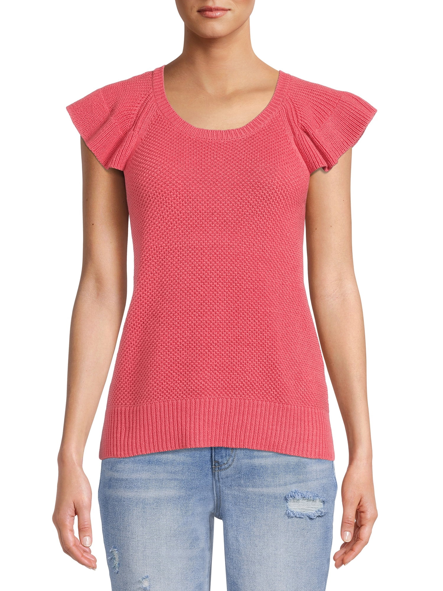 Short Sleeve Cable Sweater Pullover 